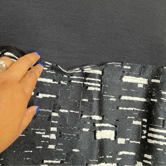 Piazza Sempione Wool Printed Long Sleeve Knee-Length Shift Dress - Picture 4 of 12